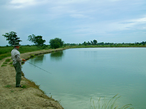 Lure fishing at Boon Mar Ponds Bangkok Thailand.