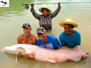 Arapaima on fly from Exotic Fishing Thailand.