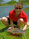 Lady with Redtail Catfish.