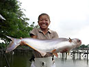 Girl With Striped Catfish.