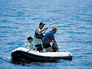 Dinghy fishing in the Andaman Islands.