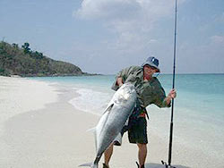 Giant Trevally from the beach in the Andaman Islands